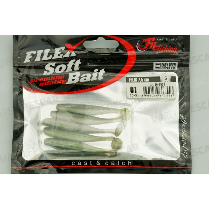 Shad FilFishing Filex Felix, Culoare 01, 7.5cm, 5bucplic 2