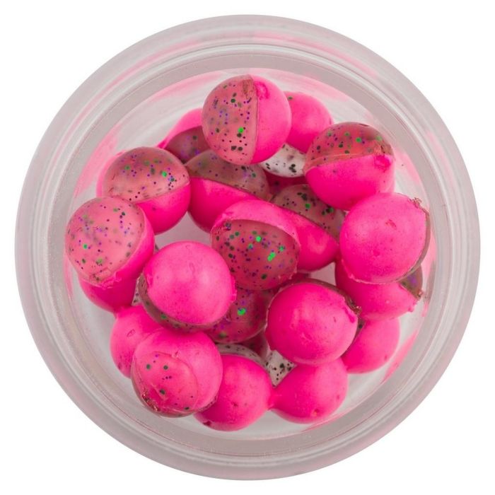 Naluca Berkley PowerBait Power Clear Eggs Floating, Garlic, Clear Green Purple-Pink, 40buc/borcan 2