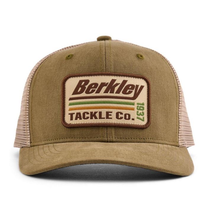 Sapca Berkley Striper Trucker Cap, Olive Khaki 2