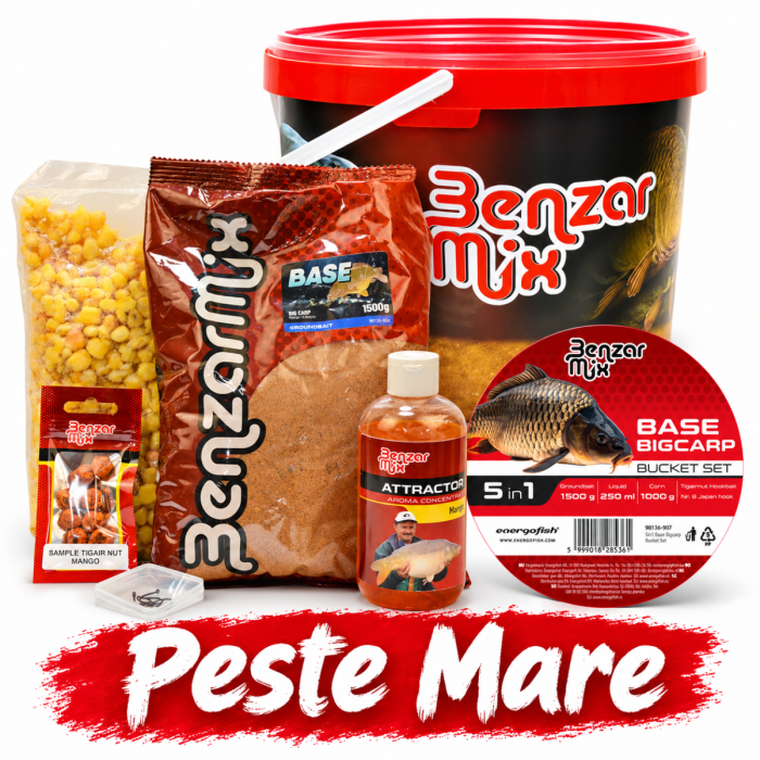 Комплект захранка + добавки + примамки + кофа Benzar Mix Base, 5L 3
