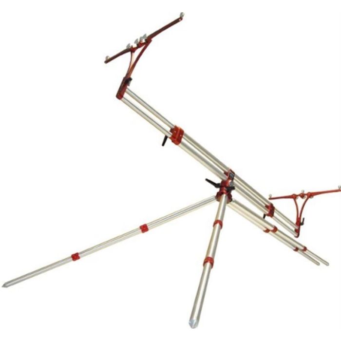 Rod Pod Meccanica Vadese Nick Revolution Steel/Satin Tube & Red Joints, 3 Posturi