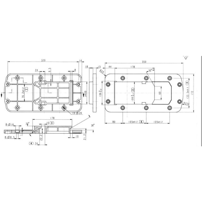 Suport Montaj Motor MotorGuide Xi Series Quick Release Bracket Diagrama Prindere  5