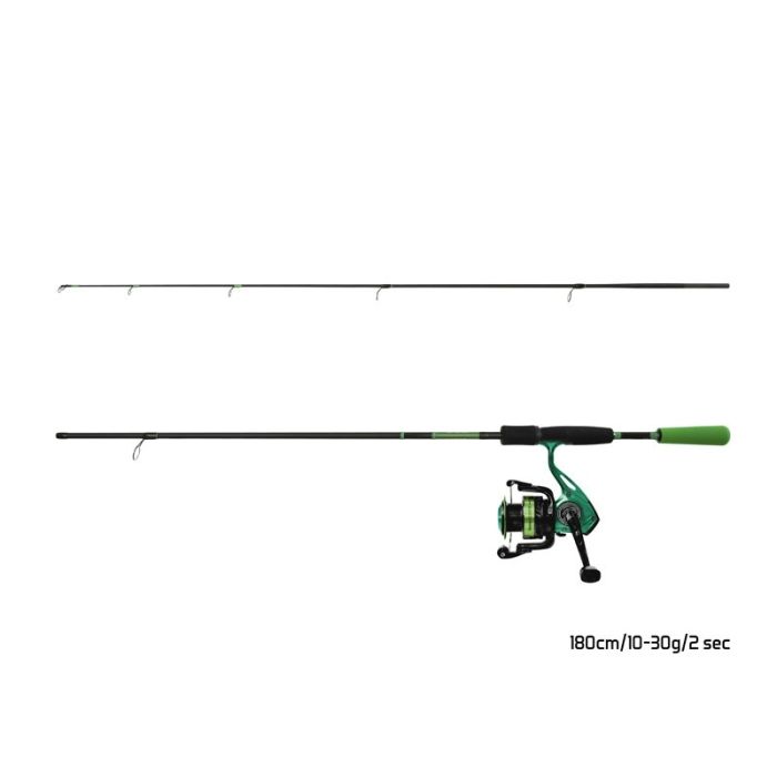 Set Spinning Delphin GreenSPIN, Lanseta Wasabi Spin NXT, 1.80m, 10-30g, 2buc + Mulineta Elixir 2000 + Fir Kyoto Albastru 0.261mm/200m 2