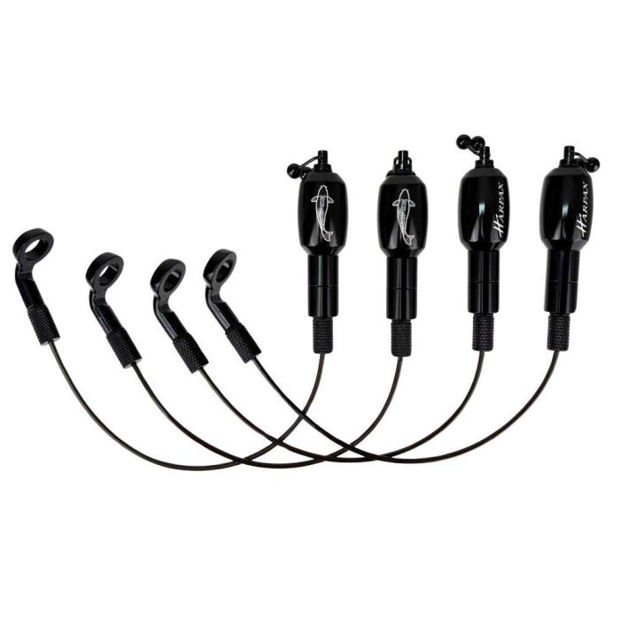 Set 4 Hangere Carp Pro Harpax BS Bite Indicator, Negru