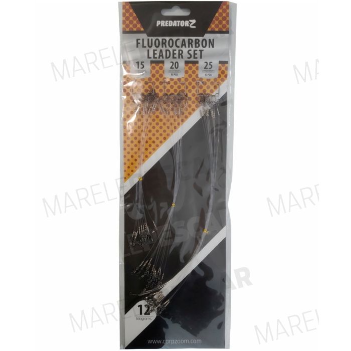 Set Strune Carp Zoom Predator-Z Fluorocarbon Leader, 15cm20cm25cm, 12kg, 30buc/blister