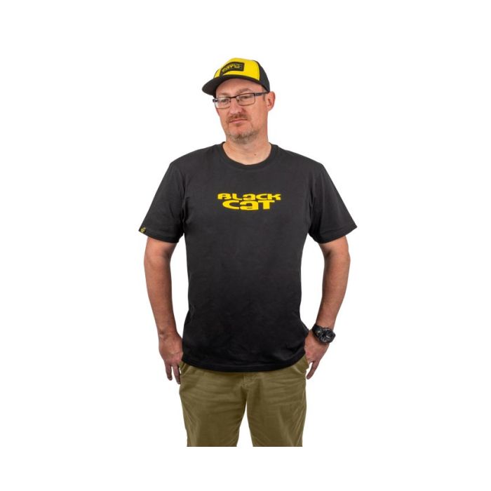 Tricou Black Cat Logo Black T-Shirt