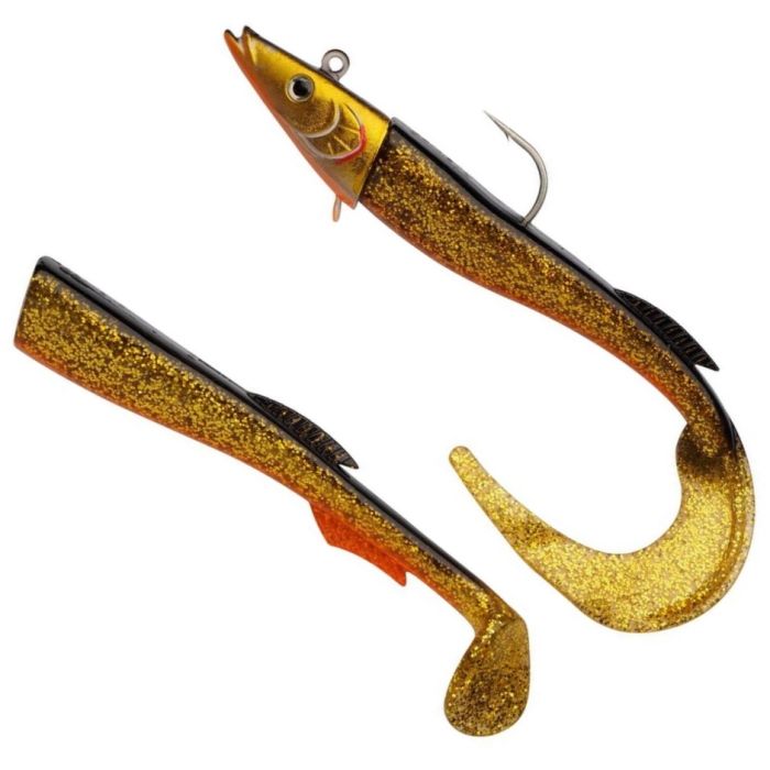 Twister Shad Berkley Power Sandeel, Gold Motoroil, 15cm, 20g, 3buc/blister