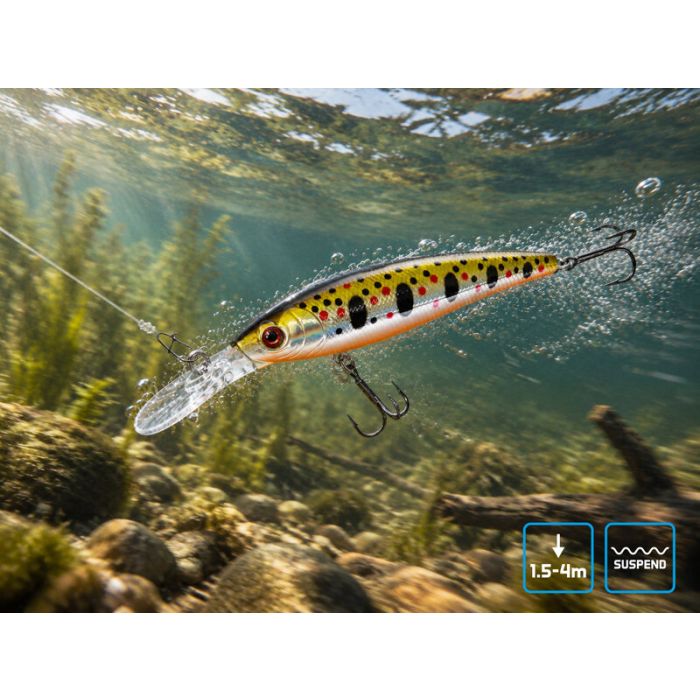Воблер Delphin Wobby Jerk-DP, суспендер, Nova, 9cm, 12.50g 2