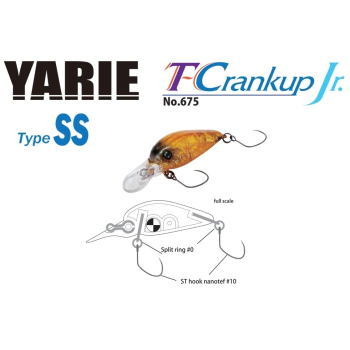 Vobler Yarie Jespa 675 T-Crankup Jr. Type SS, C3 Akayari, 2.8cm, 2.1g 2